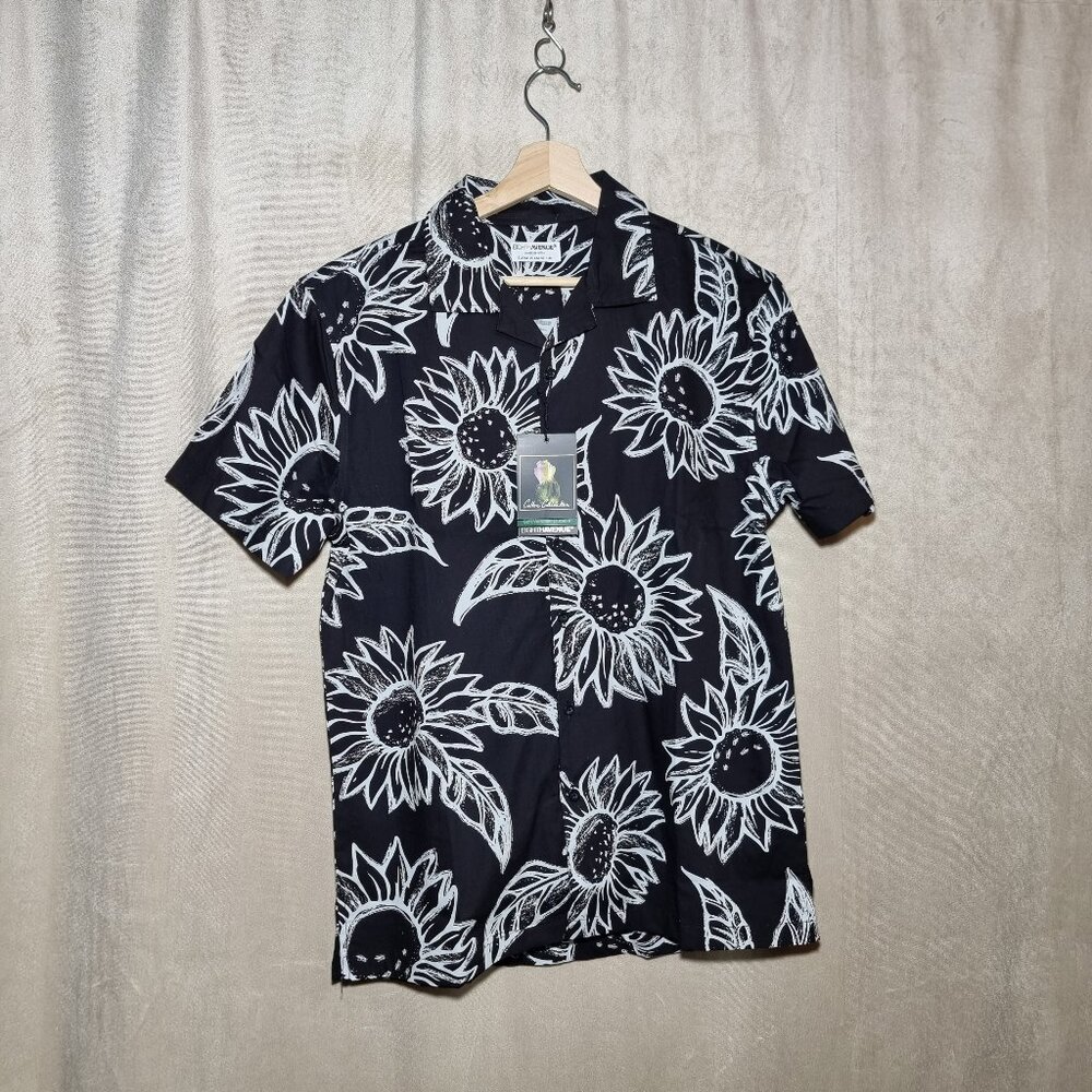 Men's Shirt Eight Avenue Size 40 black / white shortsleeve